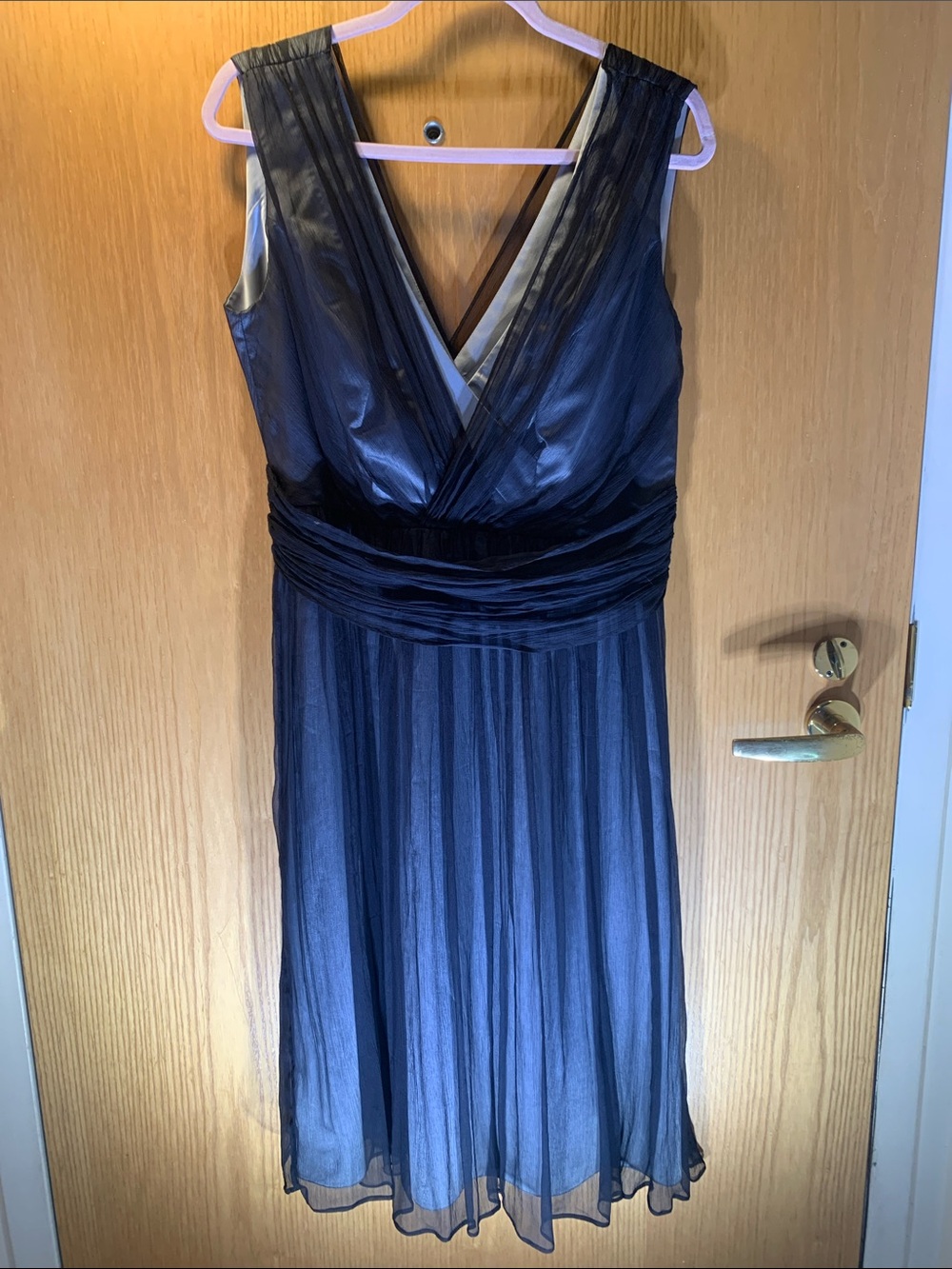 Bravissimo 100% Silk V-Neck Sleeveless A-Line Cocktail Dress - Size 12 SC